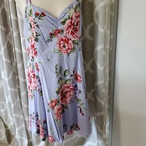 Blue floral mini dress